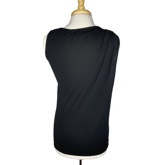 PIAZZA SEMPIONE Black Chain Detail Sleeveless Top Small (Italian 40) Tank Shell - Picture 3 of 10